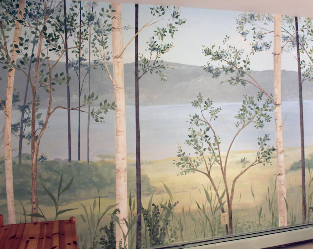 Birches Mural Completed Wall